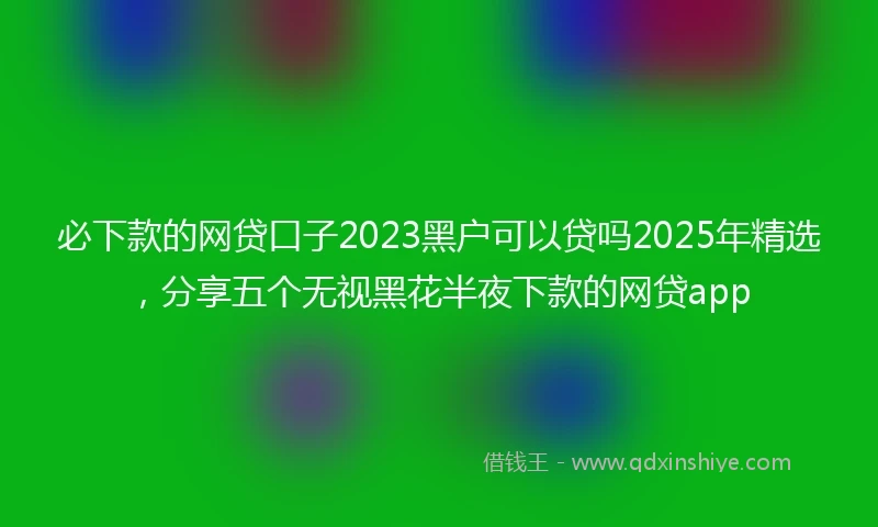 必下款的网贷口子2023黑户可以贷吗2025年精选，分享五个无视黑花半夜下款的网贷app