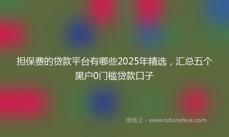 担保费的贷款平台有哪些2025年精选，汇总五个黑户0门槛贷款口子