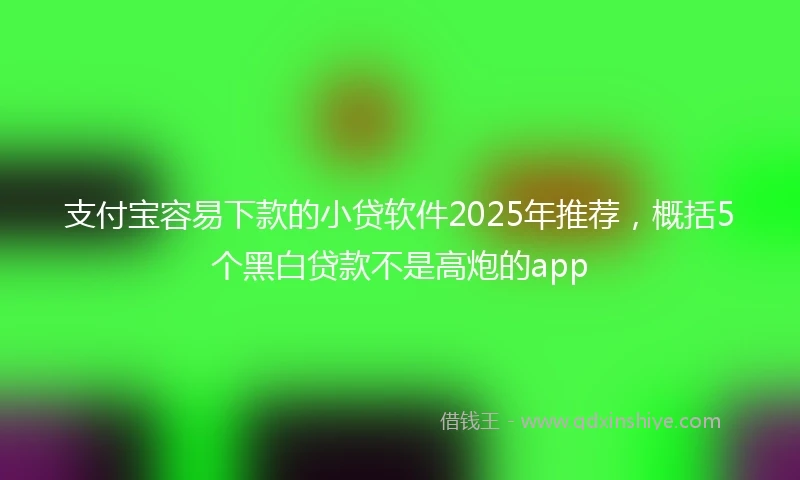 支付宝容易下款的小贷软件2025年推荐，概括5个黑白贷款不是高炮的app