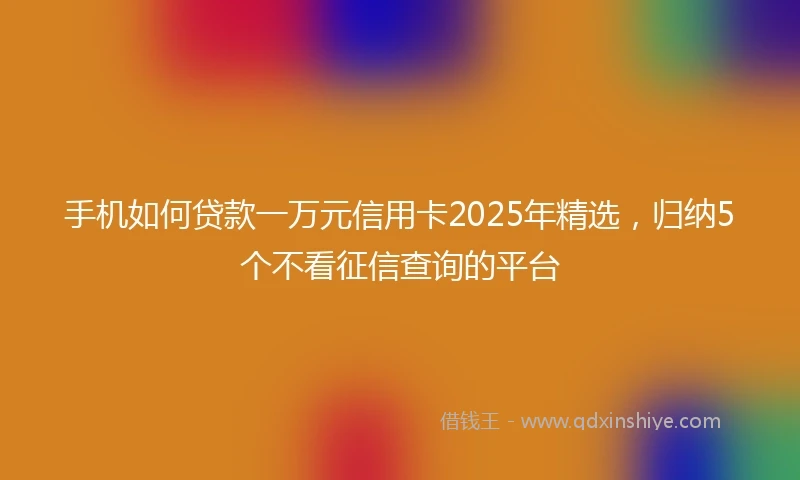 手机如何贷款一万元信用卡2025年精选，归纳5个不看征信查询的平台
