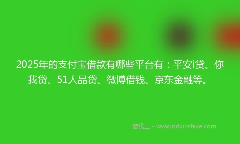 2025年的支付宝借款有哪些平台有：平安i贷、你我贷、51人品贷、微博借钱、京东金融等。