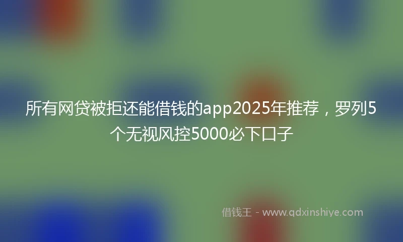 所有网贷被拒还能借钱的app2025年推荐，罗列5个无视风控5000必下口子
