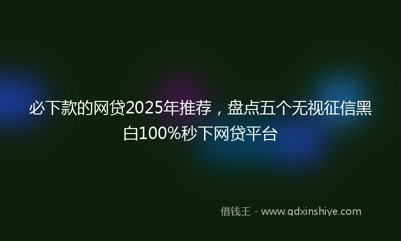 必下款的网贷2025年推荐，盘点五个无视征信黑白100%秒下网贷平台