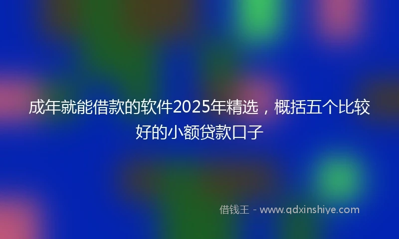 成年就能借款的软件2025年精选，概括五个比较好的小额贷款口子