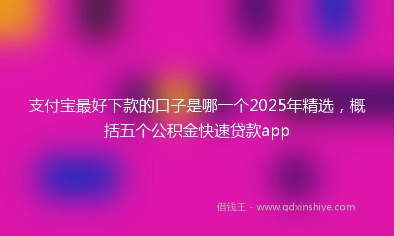 支付宝最好下款的口子是哪一个2025年精选，概括五个公积金快速贷款app