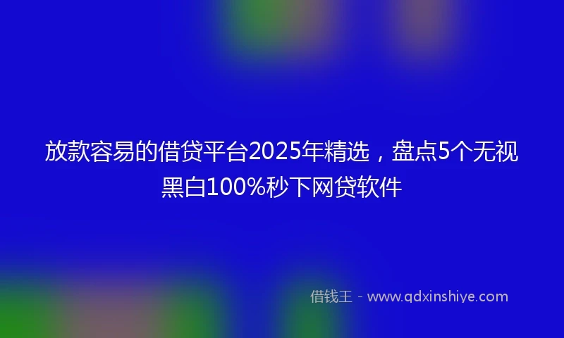 放款容易的借贷平台2025年精选，盘点5个无视黑白100%秒下网贷软件