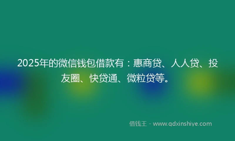 2025年的微信钱包借款有：惠商贷、人人贷、投友圈、快贷通、微粒贷等。