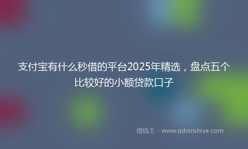 支付宝有什么秒借的平台2025年精选，盘点五个比较好的小额贷款口子