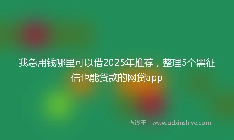 我急用钱哪里可以借2025年推荐，整理5个黑征信也能贷款的网贷app
