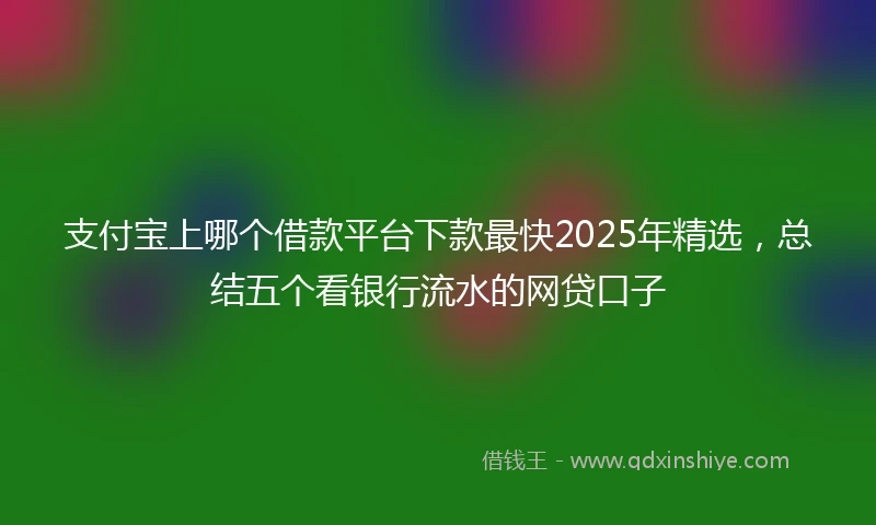 支付宝上哪个借款平台下款最快2025年精选，总结五个看银行流水的网贷口子
