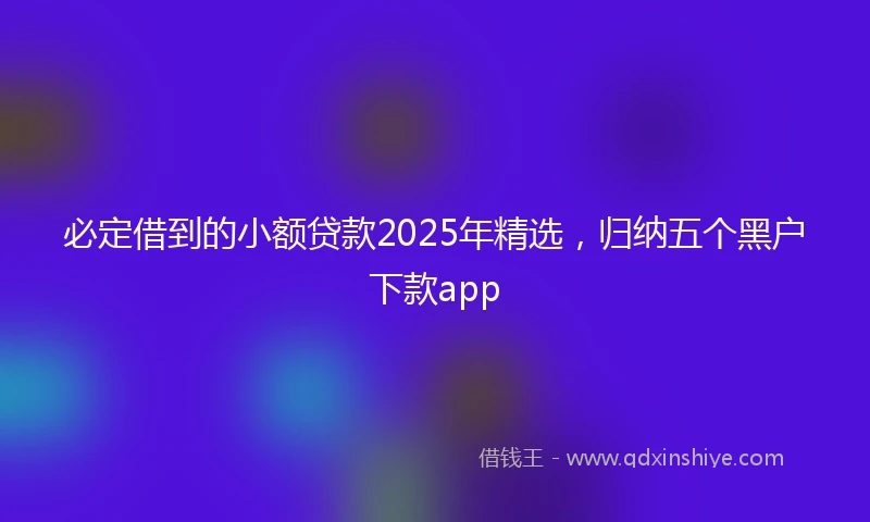必定借到的小额贷款2025年精选，归纳五个黑户下款app