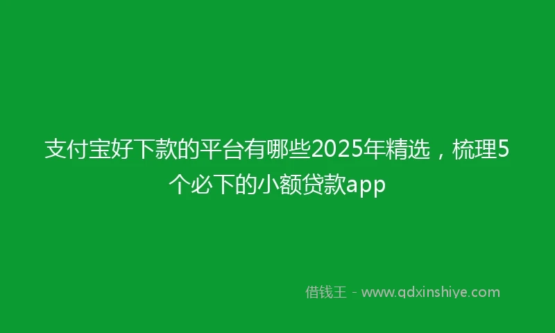 支付宝好下款的平台有哪些2025年精选，梳理5个必下的小额贷款app