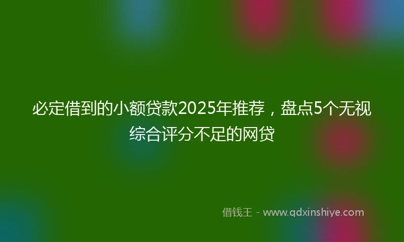 必定借到的小额贷款2025年推荐，盘点5个无视综合评分不足的网贷