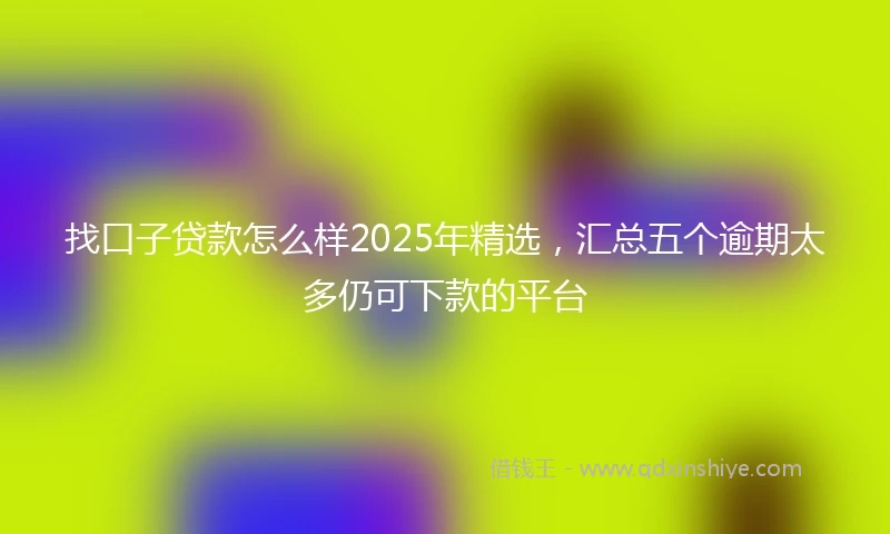 找口子贷款怎么样2025年精选，汇总五个逾期太多仍可下款的平台