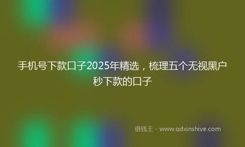 手机号下款口子2025年精选，梳理五个无视黑户秒下款的口子