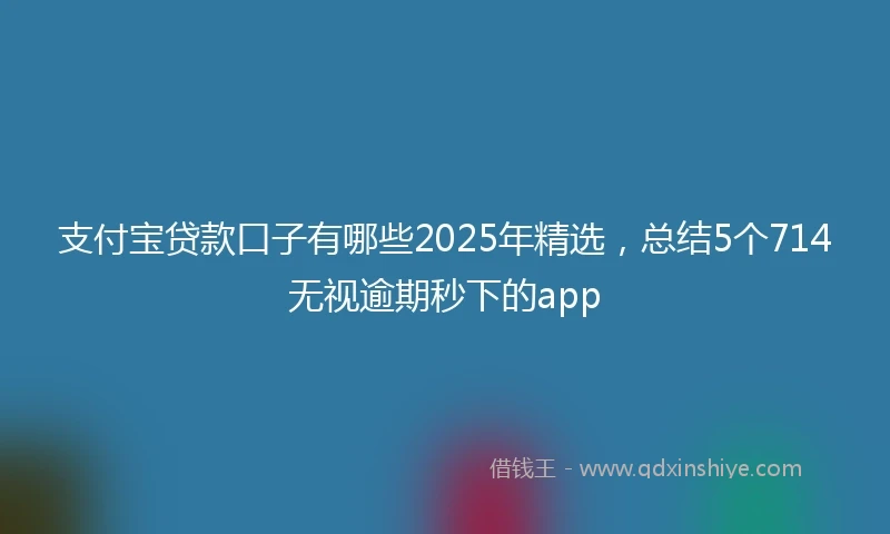 支付宝贷款口子有哪些2025年精选，总结5个714无视逾期秒下的app