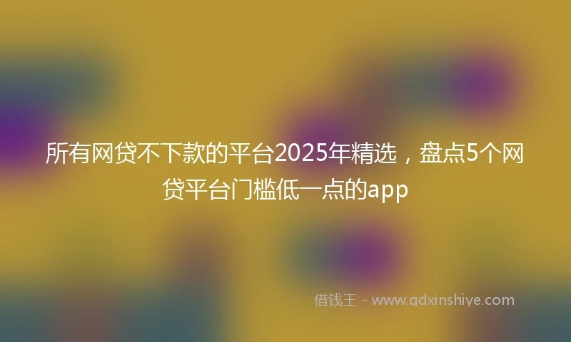 所有网贷不下款的平台2025年精选，盘点5个网贷平台门槛低一点的app