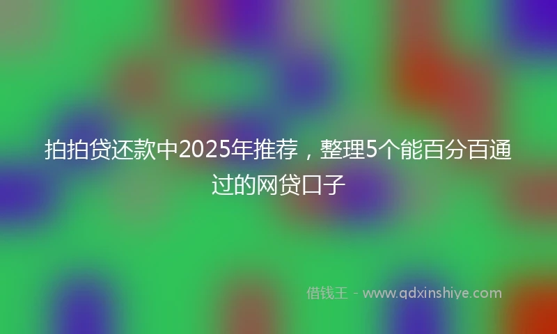 拍拍贷还款中2025年推荐，整理5个能百分百通过的网贷口子