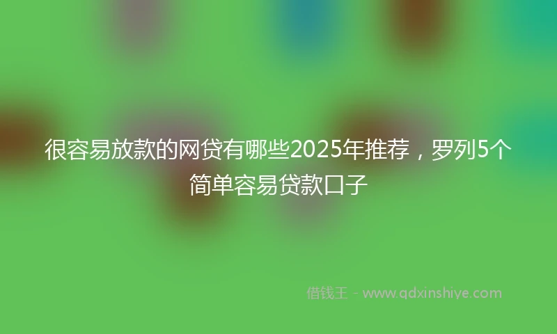 很容易放款的网贷有哪些2025年推荐，罗列5个简单容易贷款口子