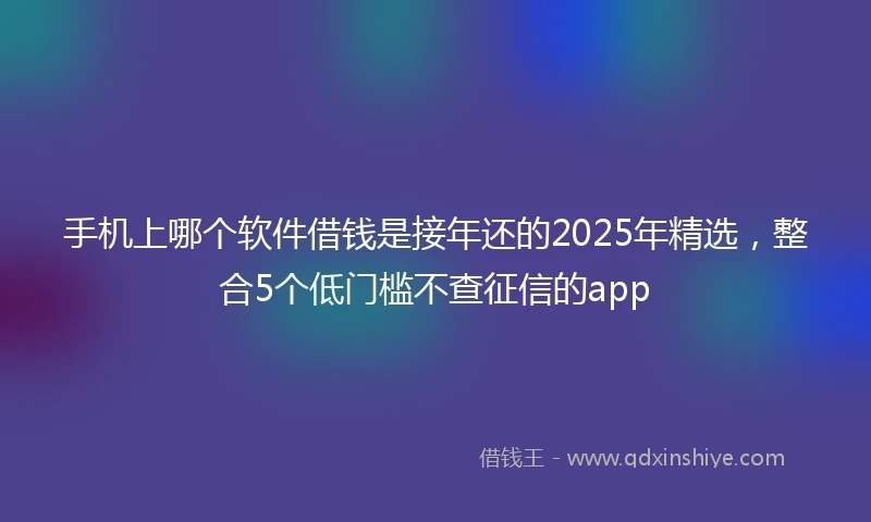 手机上哪个软件借钱是接年还的2025年精选，整合5个低门槛不查征信的app