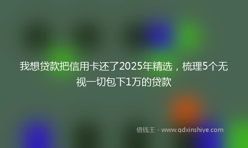 我想贷款把信用卡还了2025年精选，梳理5个无视一切包下1万的贷款