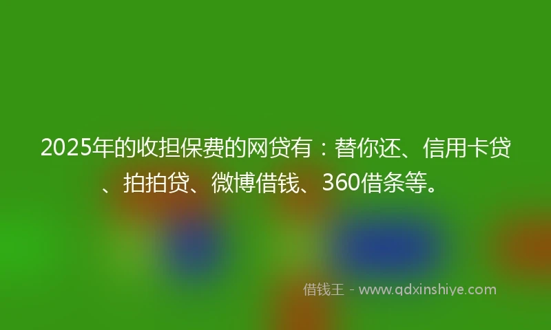 2025年的收担保费的网贷有：替你还、信用卡贷、拍拍贷、微博借钱、360借条等。