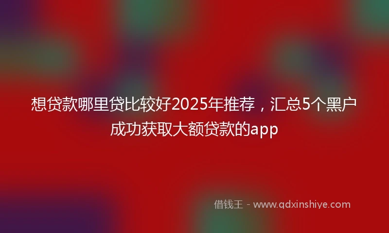 想贷款哪里贷比较好2025年推荐，汇总5个黑户成功获取大额贷款的app