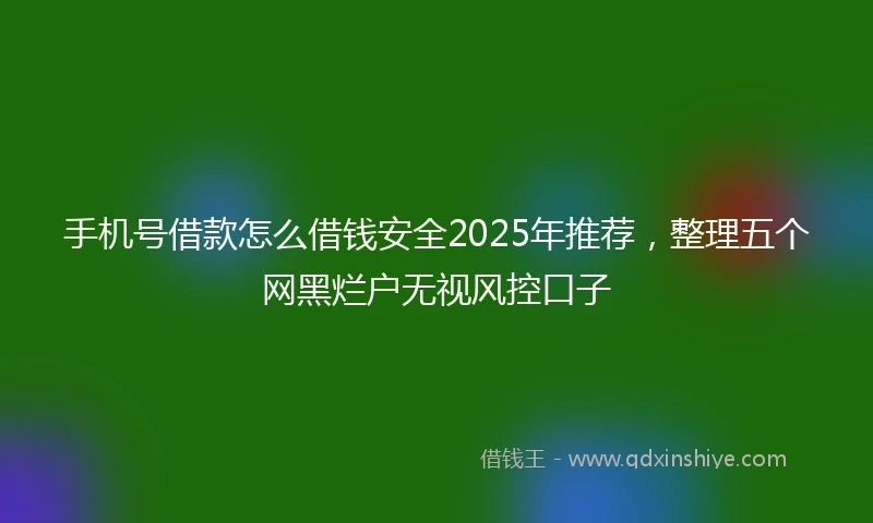 手机号借款怎么借钱安全2025年推荐，整理五个网黑烂户无视风控口子
