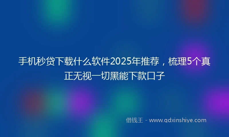 手机秒贷下载什么软件2025年推荐,梳理5个真正无视一切黑能下款口子