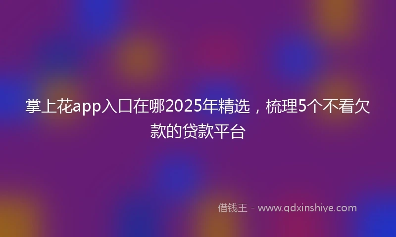 掌上花app入口在哪2025年精选，梳理5个不看欠款的贷款平台