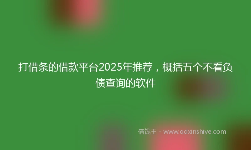 打借条的借款平台2025年推荐，概括五个不看负债查询的软件