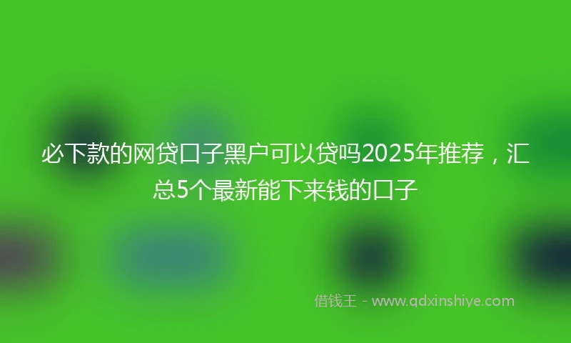 必下款的网贷口子黑户可以贷吗2025年推荐，汇总5个最新能下来钱的口子