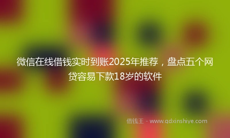 微信在线借钱实时到账2025年推荐,盘点五个网贷容易下款18岁的软件