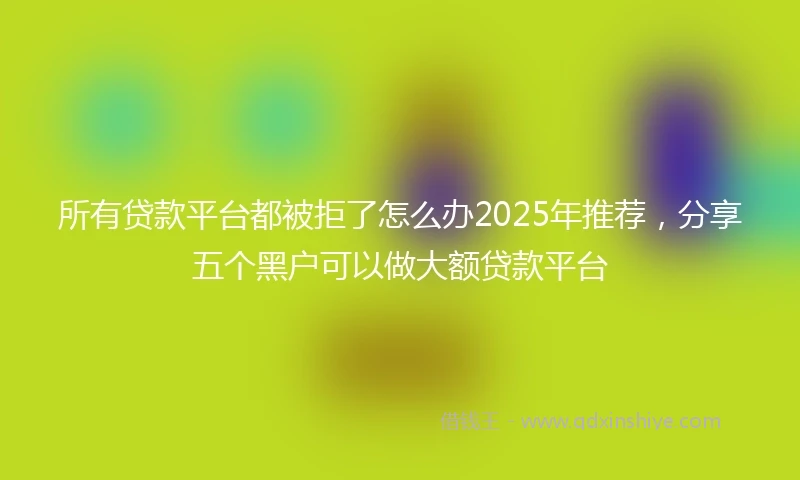 所有贷款平台都被拒了怎么办2025年推荐，分享五个黑户可以做大额贷款平台