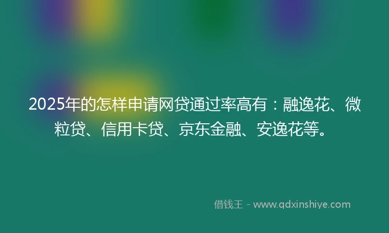 2025年的怎样申请网贷通过率高有：融逸花、微粒贷、信用卡贷、京东金融、安逸花等。