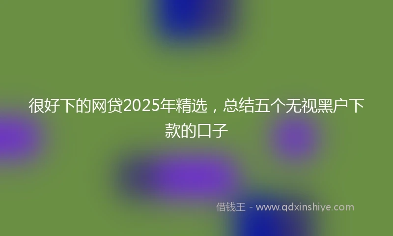 很好下的网贷2025年精选，总结五个无视黑户下款的口子