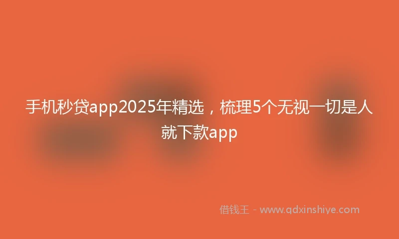 手机秒贷app2025年精选，梳理5个无视一切是人就下款app