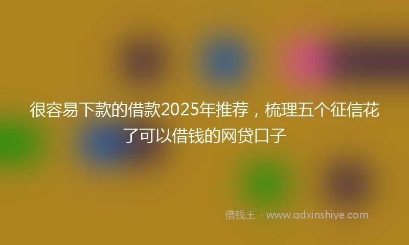 很容易下款的借款2025年推荐，梳理五个征信花了可以借钱的网贷口子