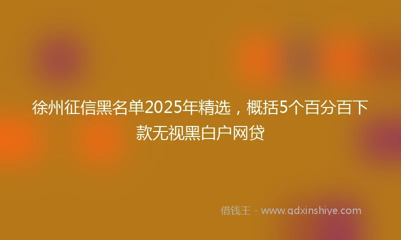 徐州征信黑名单2025年精选，概括5个百分百下款无视黑白户网贷