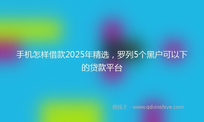 手机怎样借款2025年精选，罗列5个黑户可以下的贷款平台