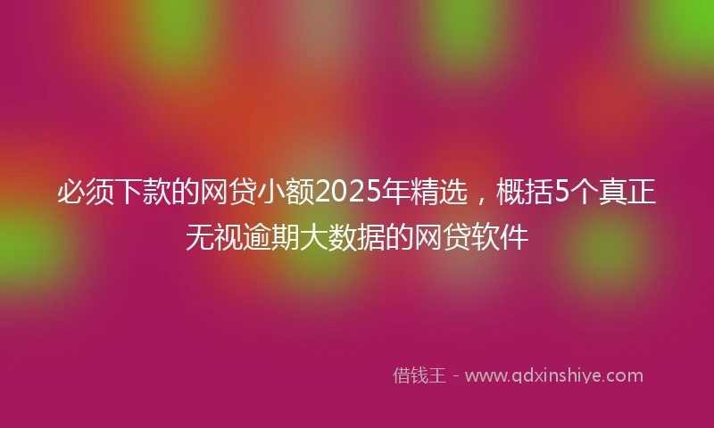 必须下款的网贷小额2025年精选，概括5个真正无视逾期大数据的网贷软件