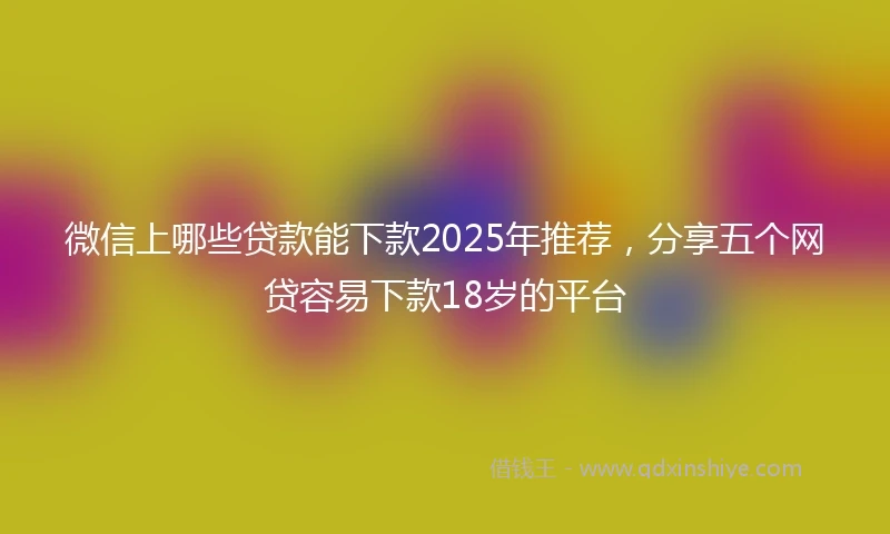 微信上哪些贷款能下款2025年推荐，分享五个网贷容易下款18岁的平台
