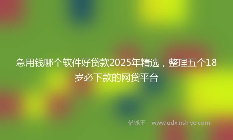 急用钱哪个软件好贷款2025年精选，整理五个18岁必下款的网贷平台