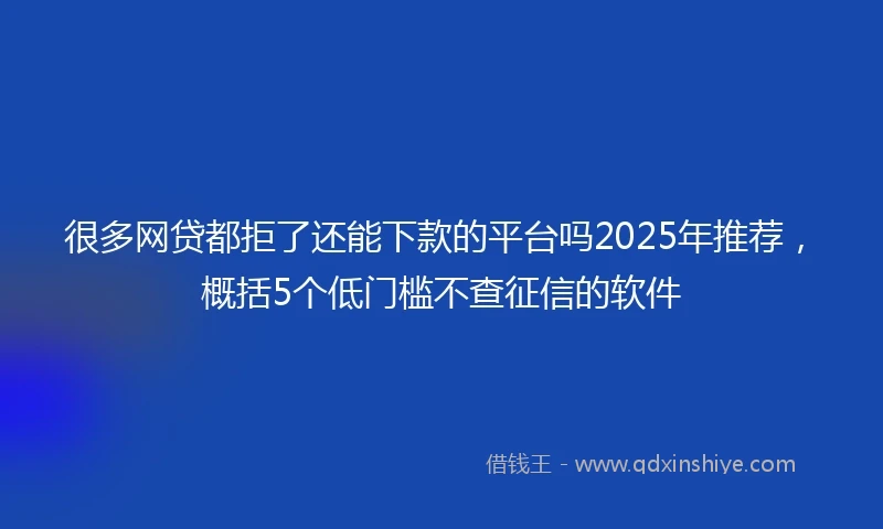 很多网贷都拒了还能下款的平台吗2025年推荐，概括5个低门槛不查征信的软件