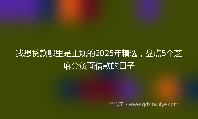 我想贷款哪里是正规的2025年精选，盘点5个芝麻分负面借款的口子