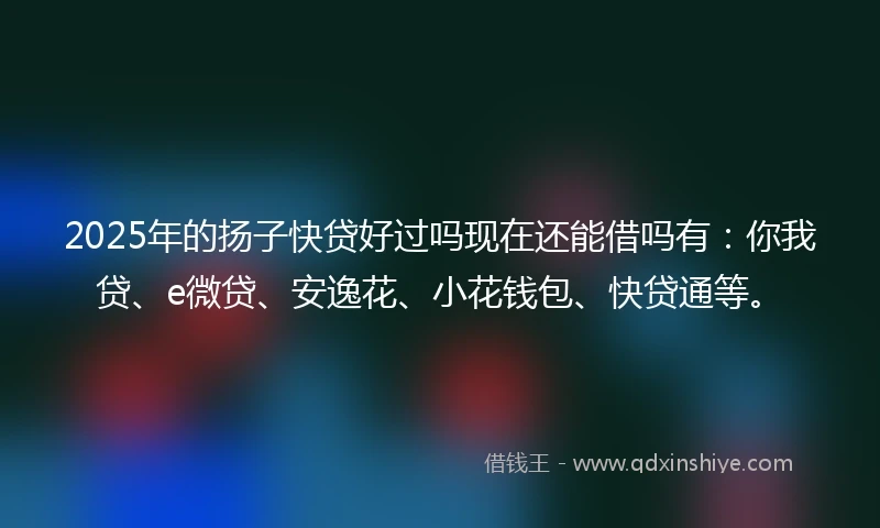 2025年的扬子快贷好过吗现在还能借吗有：你我贷、e微贷、安逸花、小花钱包、快贷通等。