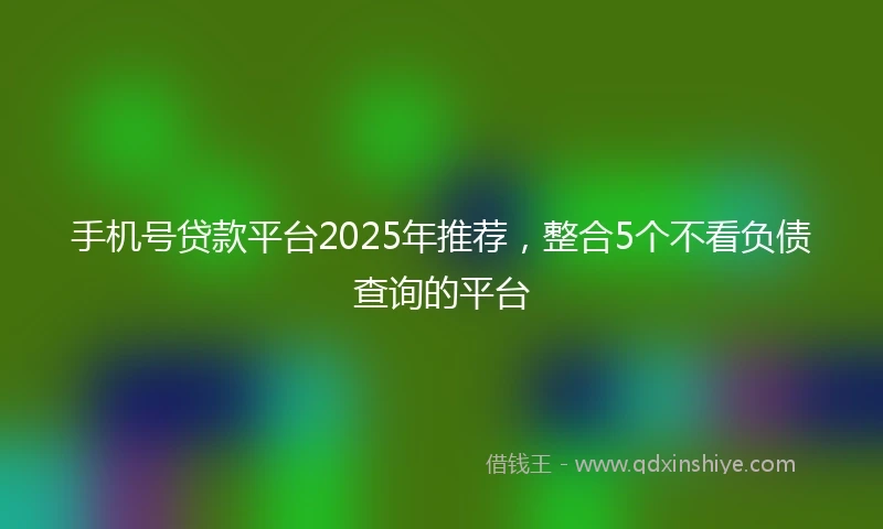 手机号贷款平台2025年推荐，整合5个不看负债查询的平台
