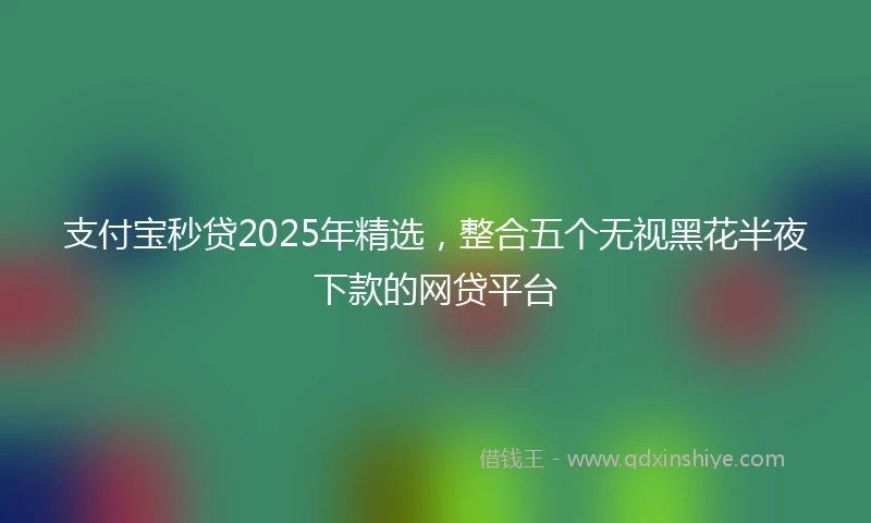 支付宝秒贷2025年精选，整合五个无视黑花半夜下款的网贷平台