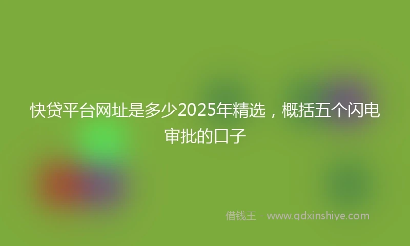 快贷平台网址是多少2025年精选，概括五个闪电审批的口子