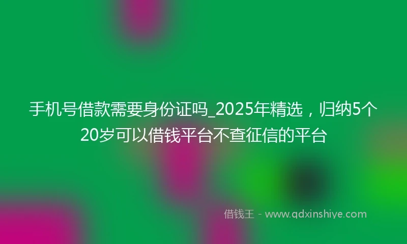 手机号借款需要身份证吗_2025年精选，归纳5个20岁可以借钱平台不查征信的平台